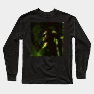 Portrait, digital collage and special processing. Man looking somewhere. He's strong. High contrast, green. Long Sleeve T-Shirt